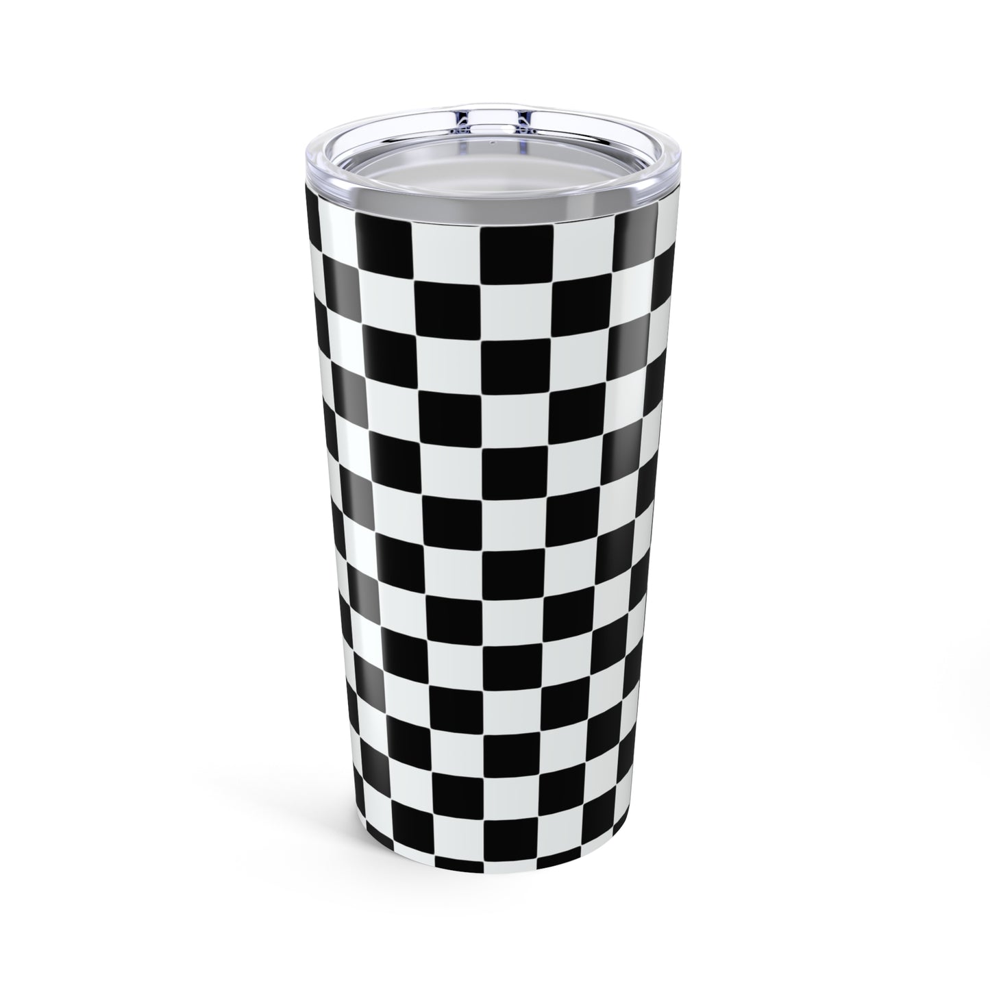 UNF★CKWITHABLE-ISH Checkered Tumbler, Black White/Electric Blue