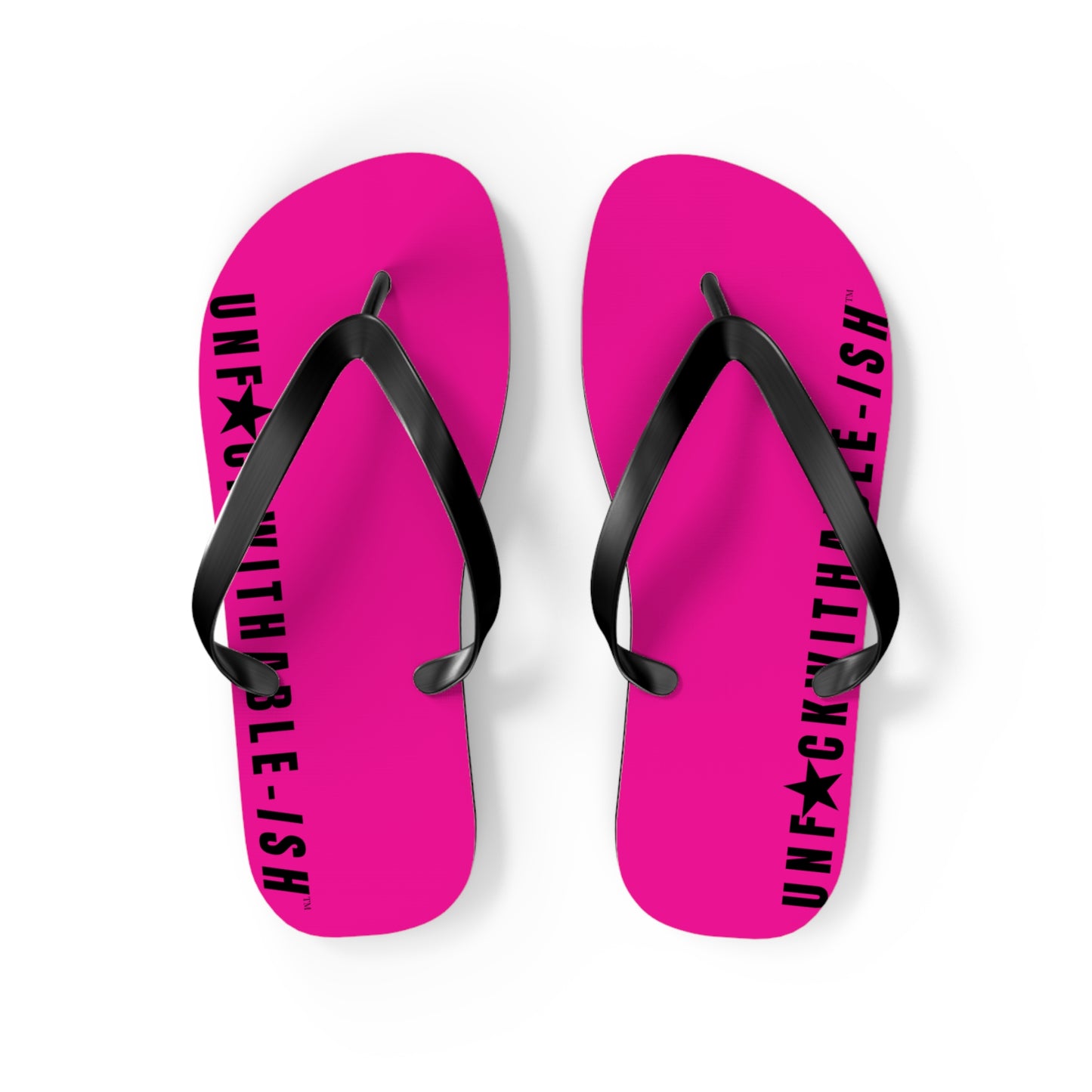 UNF★CKWITHABLE-ISH™ Flip Flops Hot Pink Star