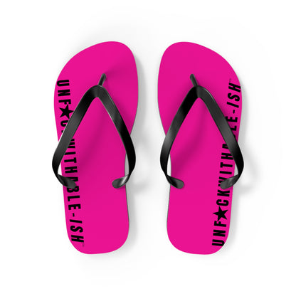 UNF★CKWITHABLE-ISH™ Flip Flops Hot Pink Star