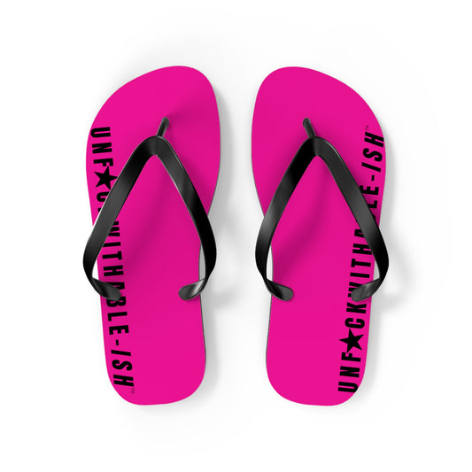 UNF★CKWITHABLE-ISH™ Flip Flops Hot Pink Star