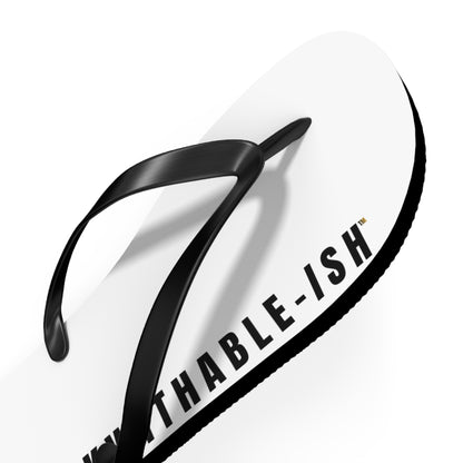 UNF★CKWITHABLE-ISH™ Flip Flops Black/Yellow-ish Black Star