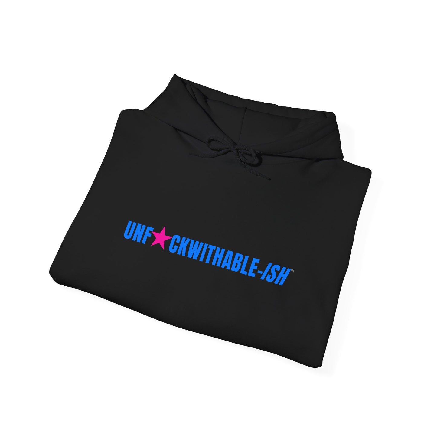 UNF★CKWITHABLE-ISH™ Unisex Hoodie, Graphic Sleeves Hot Pink/Electric Blue Edition
