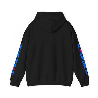 UNF★CKWITHABLE-ISH™ Unisex Hoodie, Graphic Sleeves Hot Pink/Electric Blue Edition