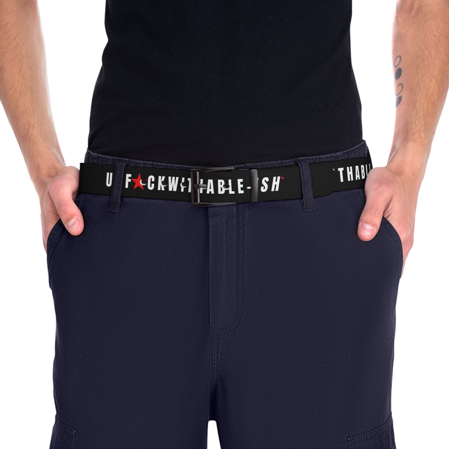 UNF★CKWITHABLE-ISH™ Belt Black, White/Red Star