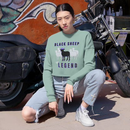 Edgy Streetwear Black Sheep Women's Cropped Sweatshirt, The Legend
