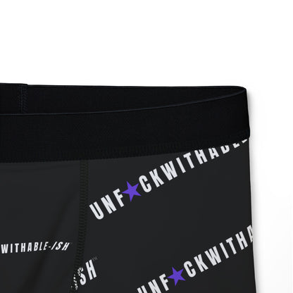 UNF★CKWITHABLE-ISH™ Boxer Briefs – Black + White + Purple Star With More Personality Than Your Ex