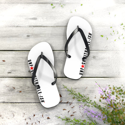 UNF★CKWITHABLE-ISH™ Flip Flops Black/Red Star