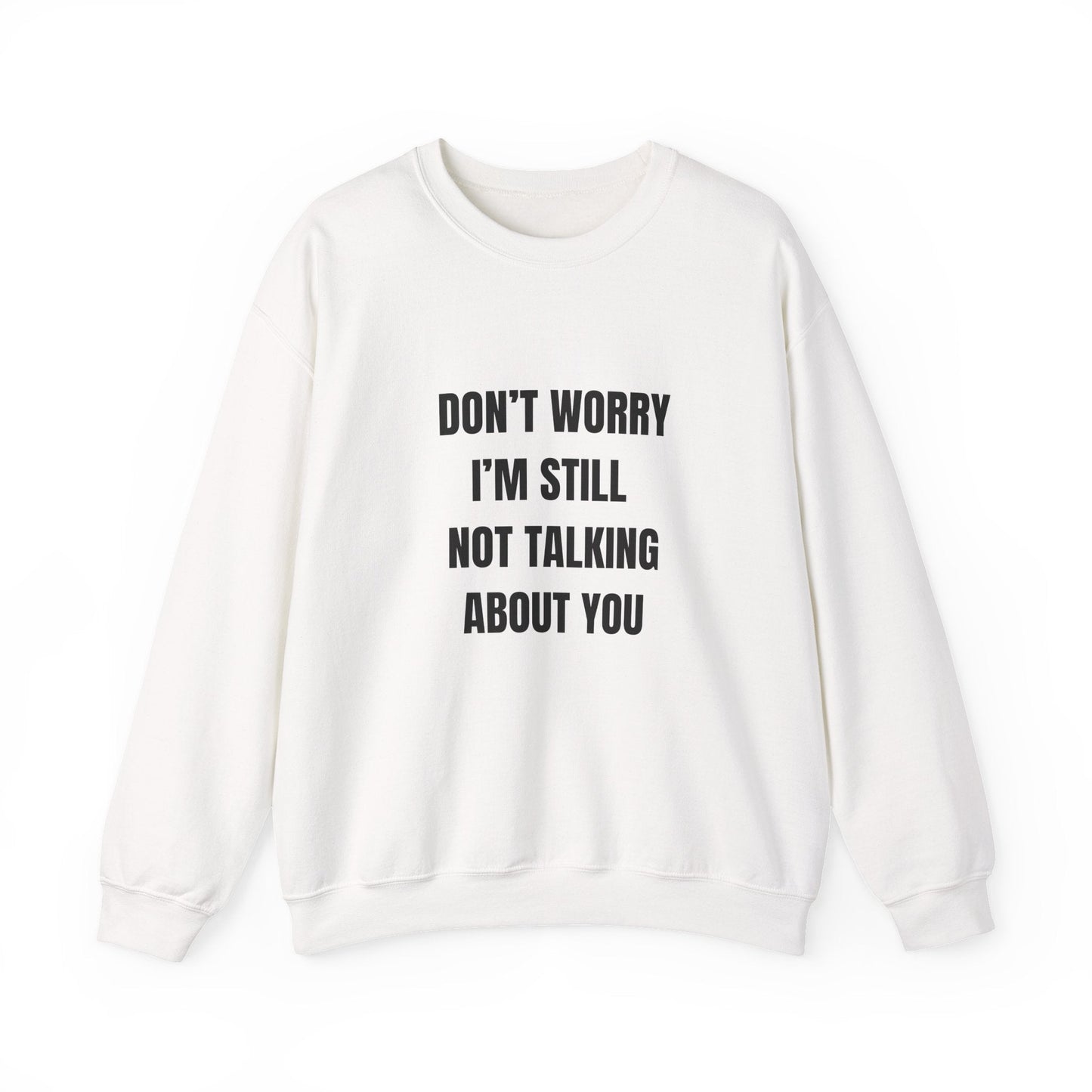 Funny Crewneck Sweatshirt, Don't Worry I'm Still Not Talking About You Printify