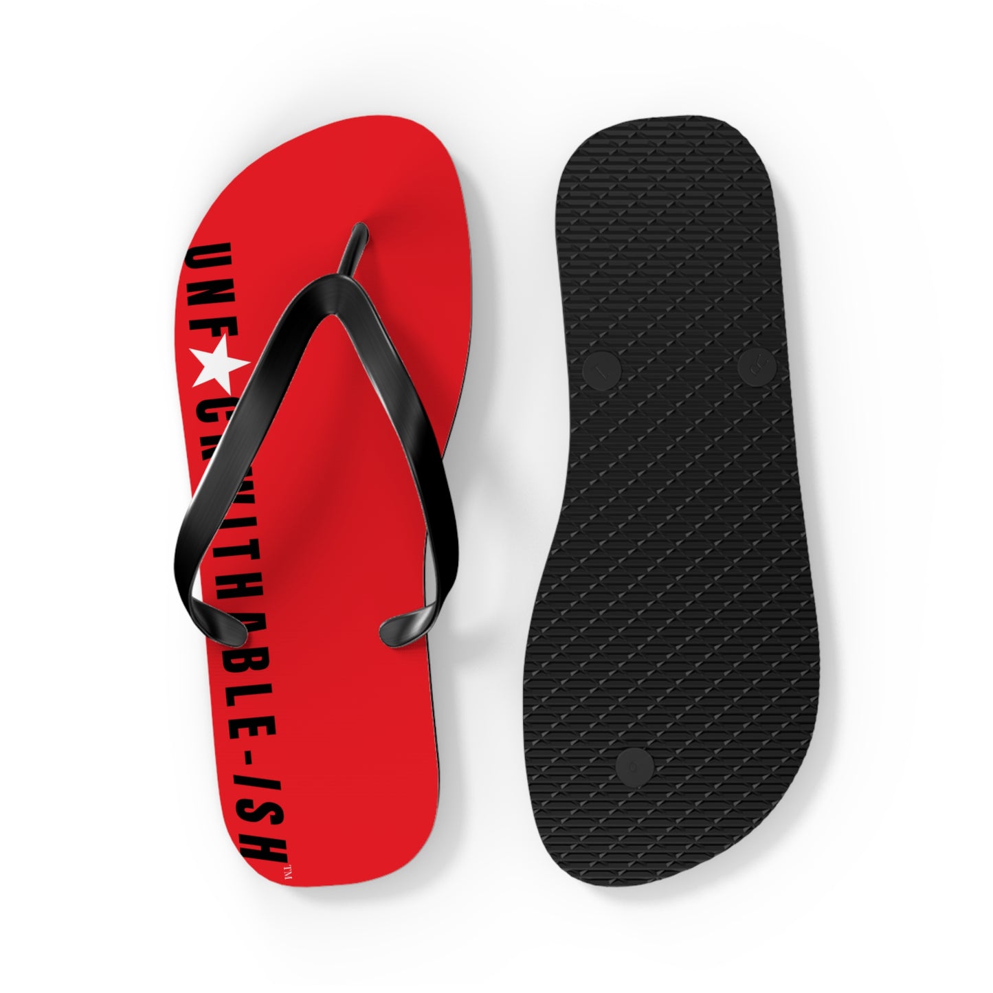 UNF★CKWITHABLE-ISH™ Flip Flops Black, Red/White