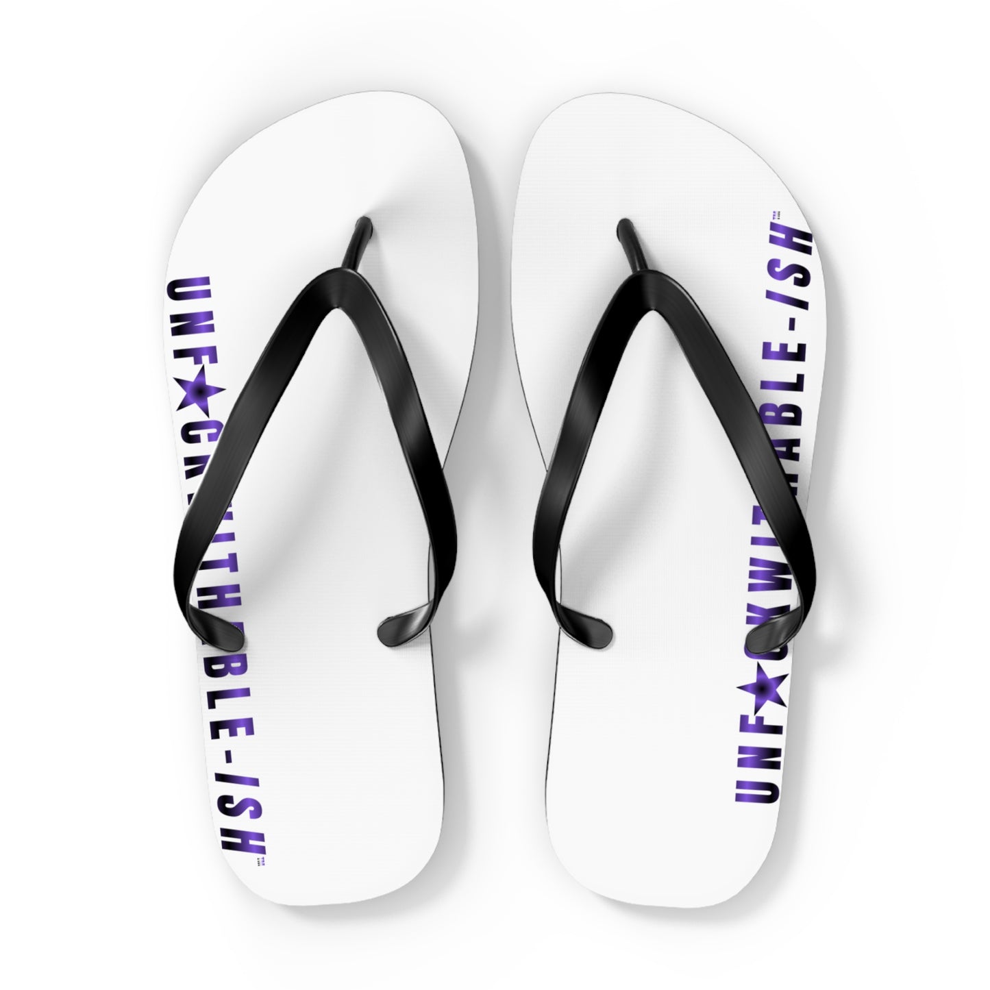 UNF★CKWITHABLE-ISH™ Flip Flips White with Gradient Purple/Purple