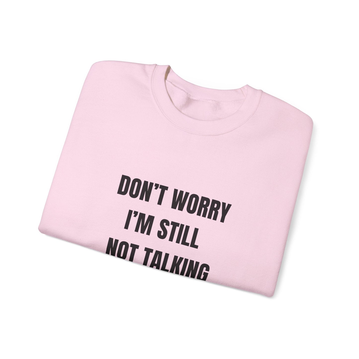 Funny Crewneck Sweatshirt, Don't Worry I'm Still Not Talking About You Printify