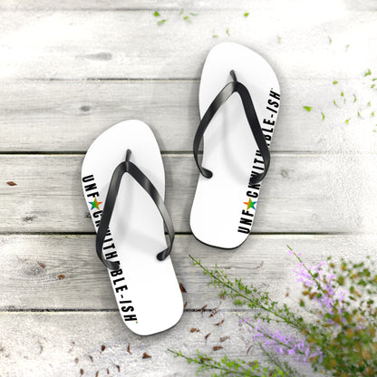 UNF★CKWITHABLE-ISH™ Flip Flops Black/Green Gradient Star