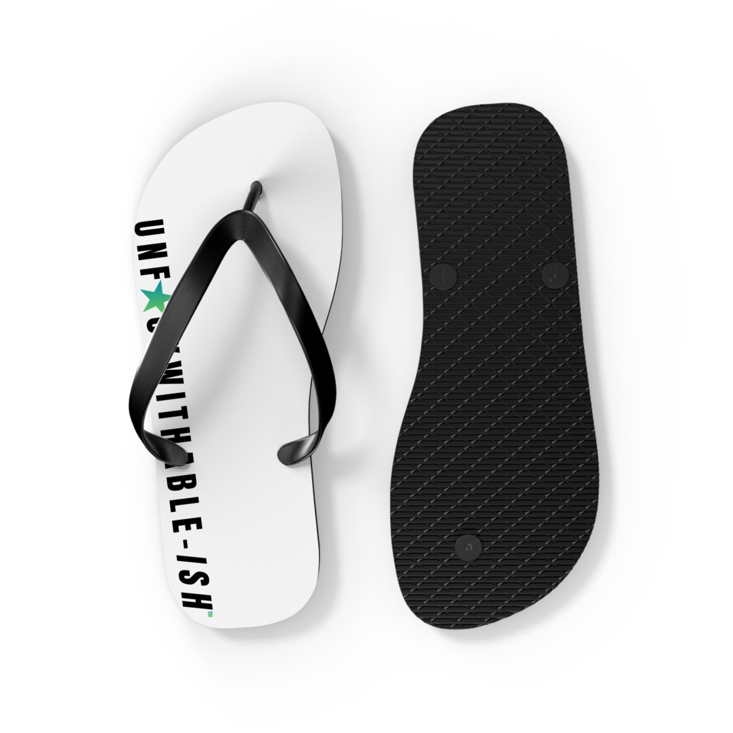 UNF★CKWITHABLE-ISH™ Flip Flops Star Black/Teal Star
