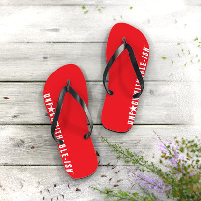 UNF★CKWITHABLE-ISH™ Flip Flops Red, White Star