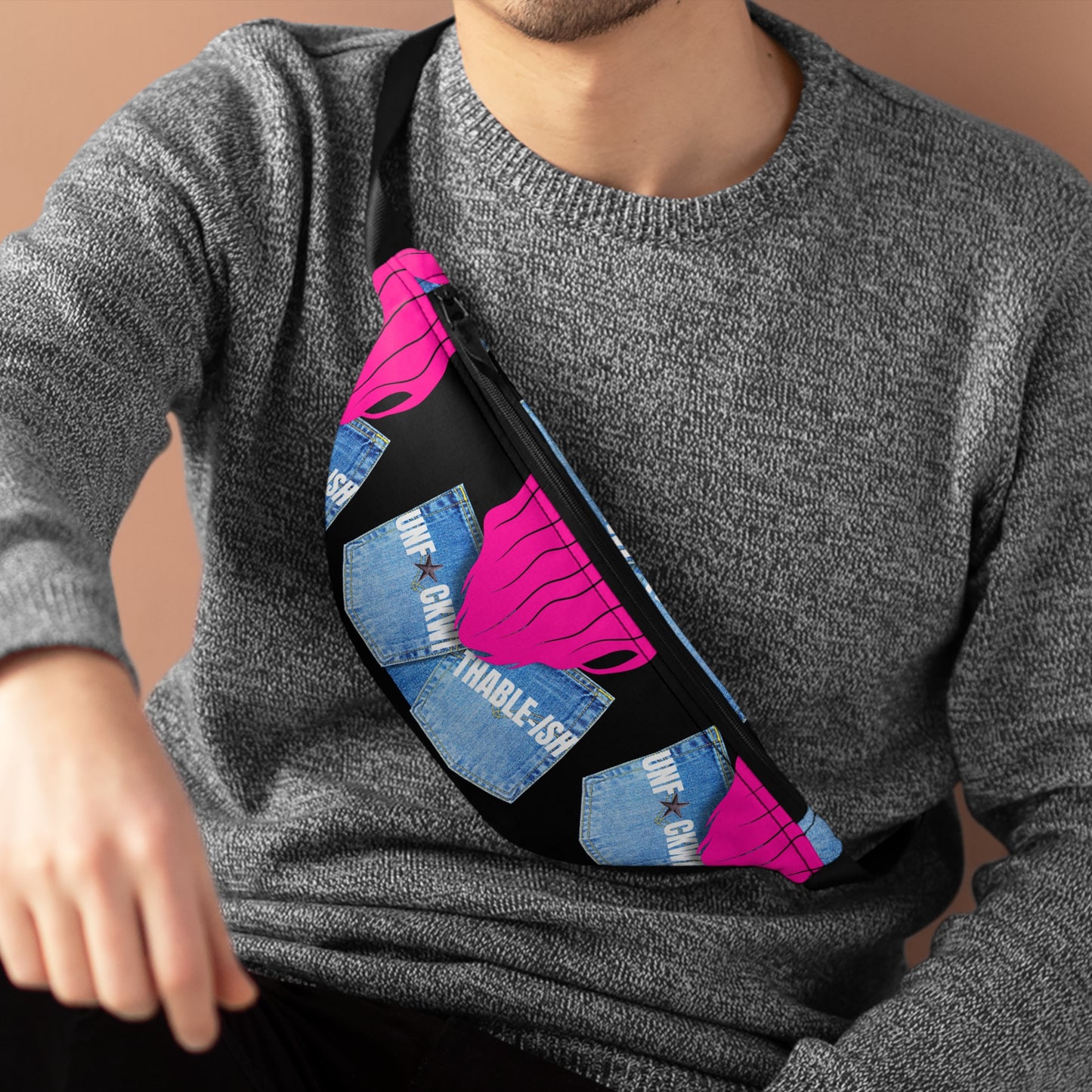 UNF★CKWITHABLE-ISH™ Fanny Pack – Ass in Jeans/Hot Pink Hair