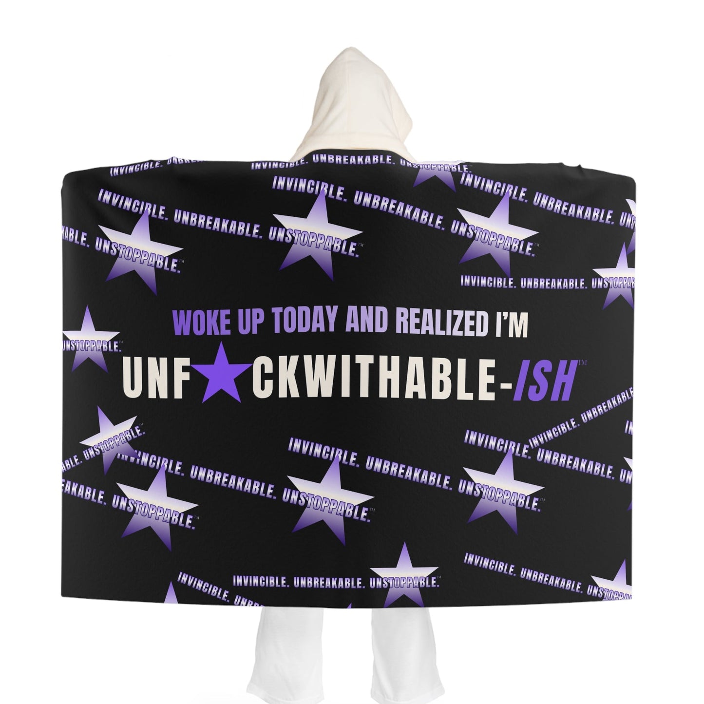 UNF★CKWITHABLE-ISH™ Hooded Sherpa Blanket, Woke Up Today