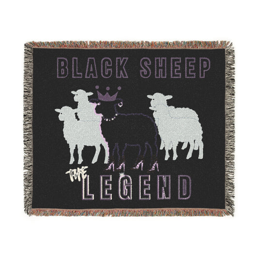 Black Sheep “The Legend” Oversized Woven Blanket 80x60 – Premium Cotton, Savage Comfort