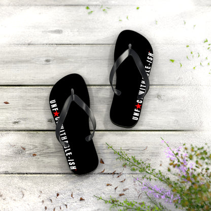 UNF★CKWITHABLE-ISH™ Flip Flops White/Red Star