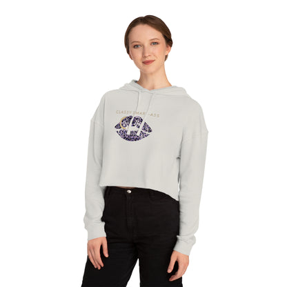 Women's Streetwear Style Cropped Hoodie, Classy Smart-Ass Leopard Lips