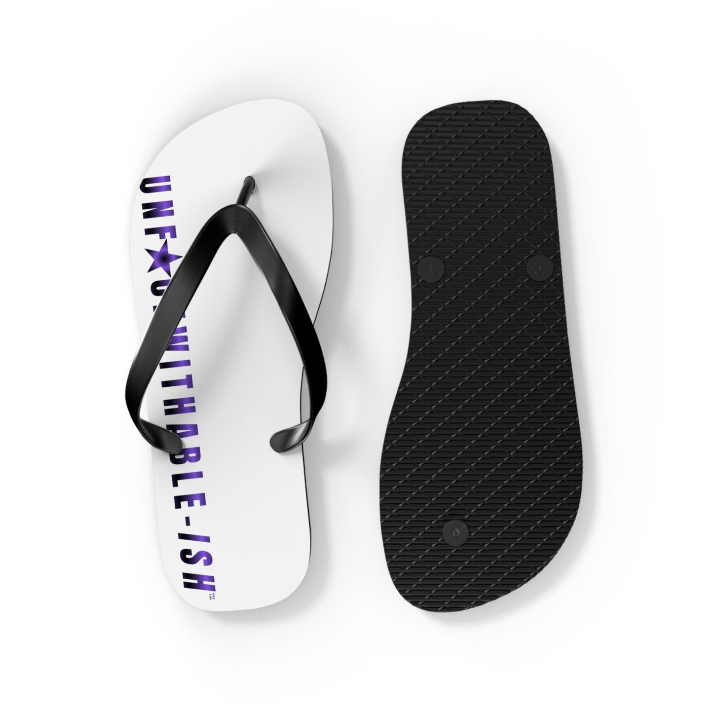 UNF★CKWITHABLE-ISH™ Flip Flips White with Gradient Purple/Purple