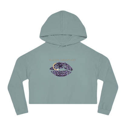 Women's Streetwear Style Cropped Hoodie, Classy Smart-Ass Leopard Lips
