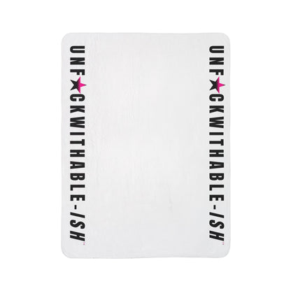 UNF★CKWITHABLE-ISH™ Minky Plush Throw Blanket, All White/Hot Pink Star