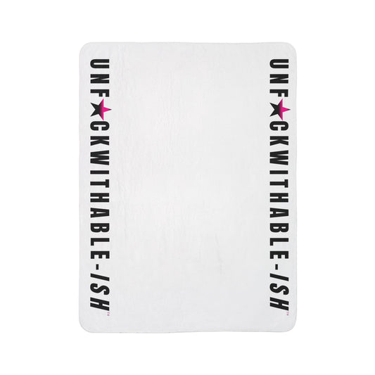 UNF★CKWITHABLE-ISH™ Minky Plush Throw Blanket, All White/Hot Pink Star