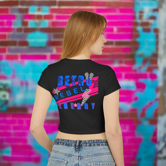 Retro rebel baby Tee crop top organic cotton