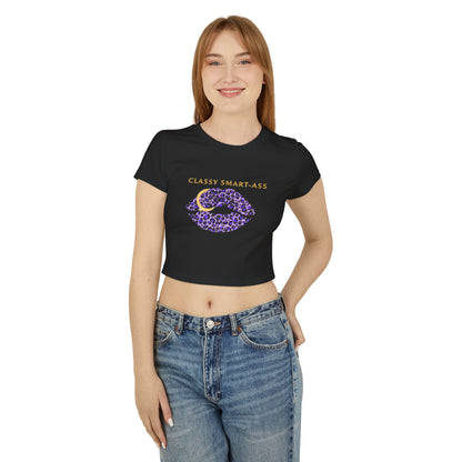 Classy Smart-Ass Women's Cropped Baby Tee Organic Cotton