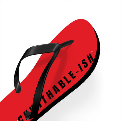 UNF★CKWITHABLE-ISH™ Flip Flops Black, Red/White