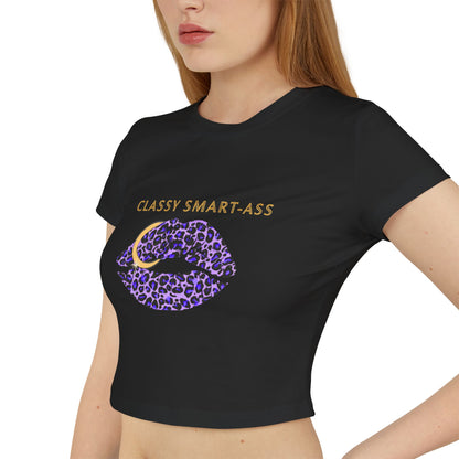 Classy Smart-Ass Women's Cropped Baby Tee Organic Cotton