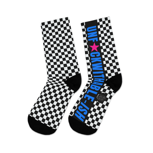 UNF★CKWITHABLE-ISH Retro-Rebel Electric Blue/Hot Pink Socks