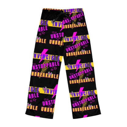 Women's Streetwear Retro Vibe Lounge Pants, Invincible, Unstoppable. Unbreakable
