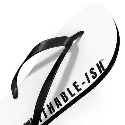 UNF★CKWITHABLE-ISH™ Flip Flops Black/Yellow-ish Black Star