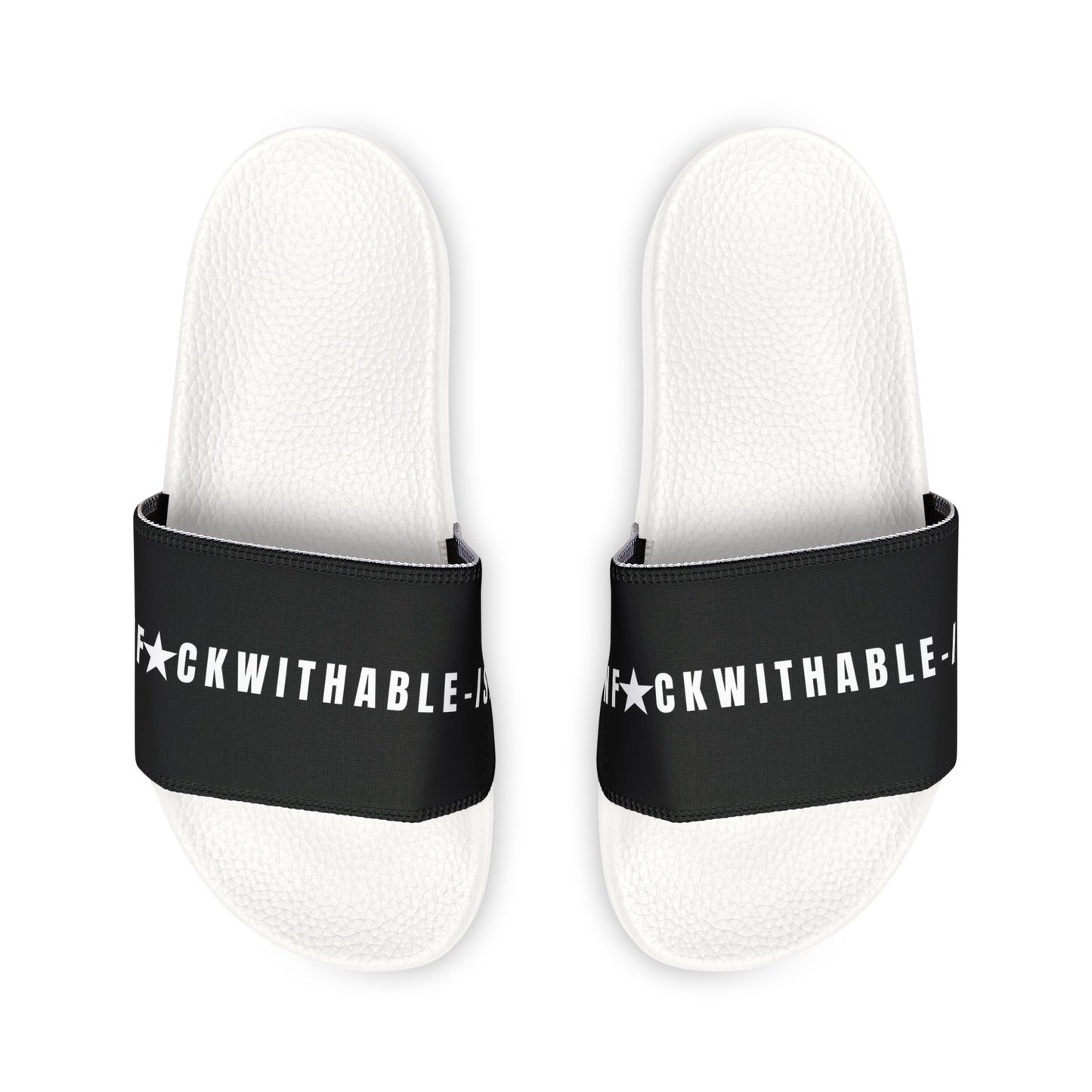 UNF★CKWITHABLE-ISH™ Men's Removable Strap Slide Sandals Black, White/White Star