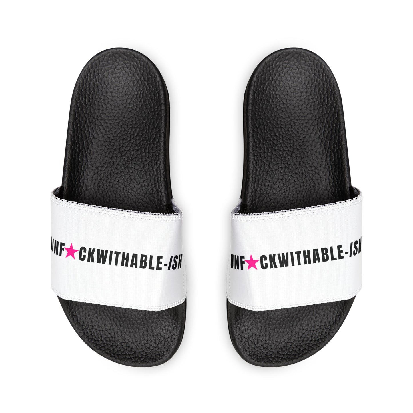 UNF★CKWITHABLE-ISH™ Women’s Slides. Hot-Pink Star Edition