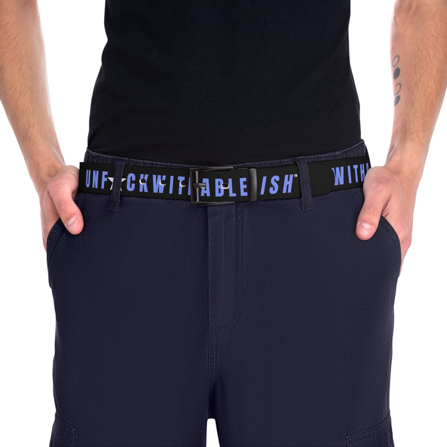 UNF★CKWITHABLE-ISH™ Belt Black, Blue/White Star