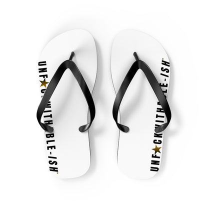 UNF★CKWITHABLE-ISH™ Flip Flops Black/Yellow-ish Black Star
