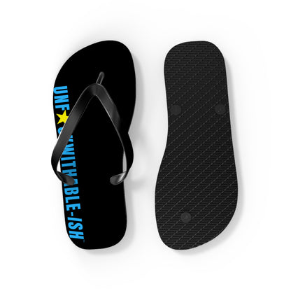 UNF★CKWITHABLE-ISH™ Flip Flops, BlackTeal/Yellow Star