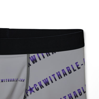 UNF★CKWITHABLE-ISH™ Boxer Briefs – Gray with Purple Star, Chaos Meets Clarity