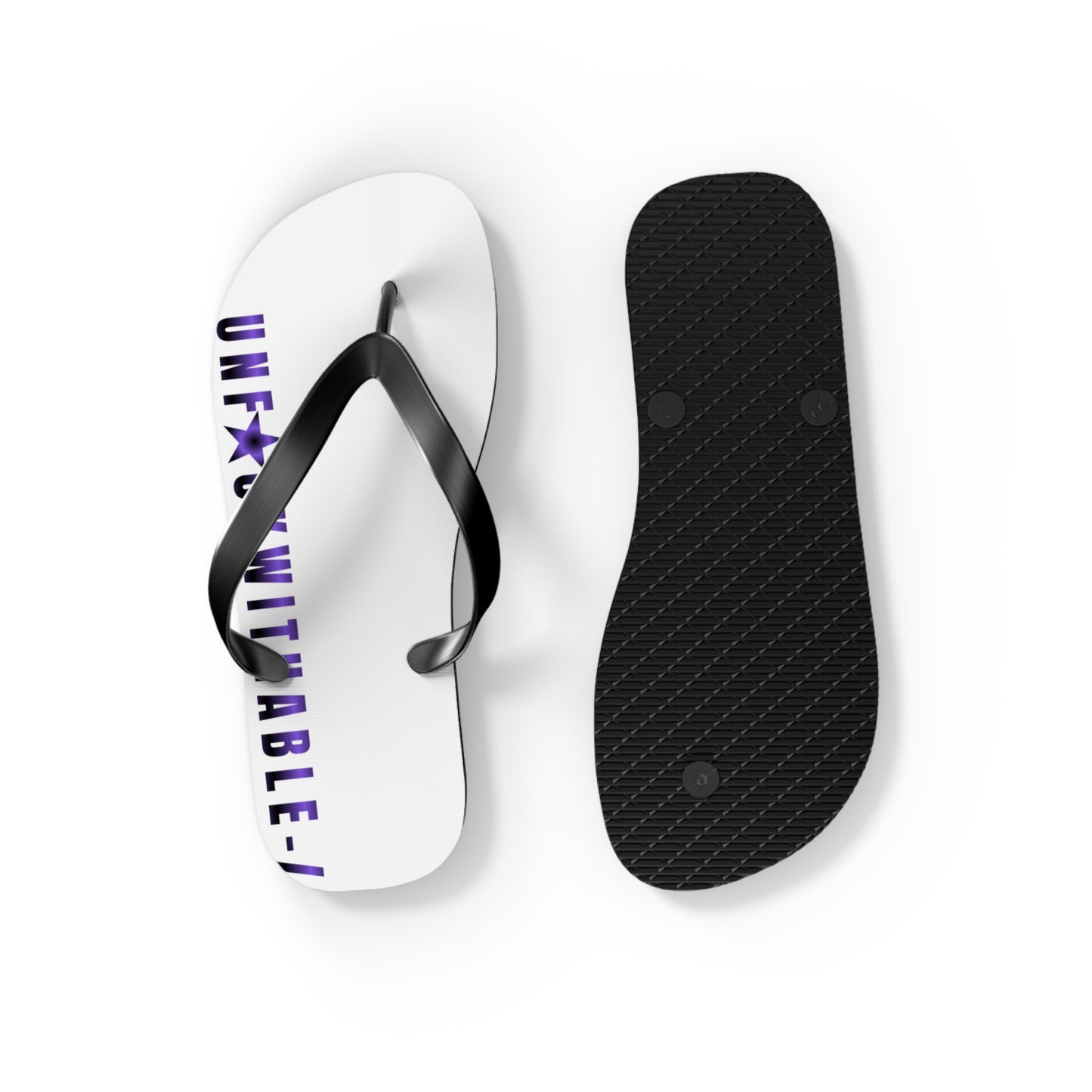 UNF★CKWITHABLE-ISH™ Flip Flips White with Gradient Purple/Purple