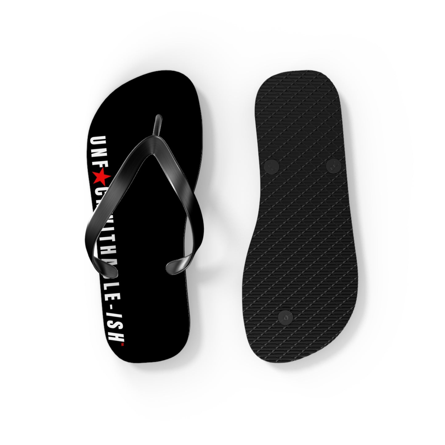 UNF★CKWITHABLE-ISH™ Flip Flops White/Red Star
