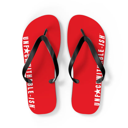 UNF★CKWITHABLE-ISH™ Flip Flops Red, White Star