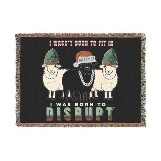 Born To Disrupt Premium Woven Blanket – Holiday Rebel LIMITED Edition