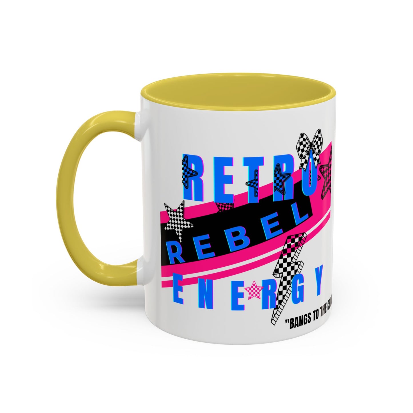 Retro Rebel Mug, 90s Nostalgia, "Bangs to the Ceiling"