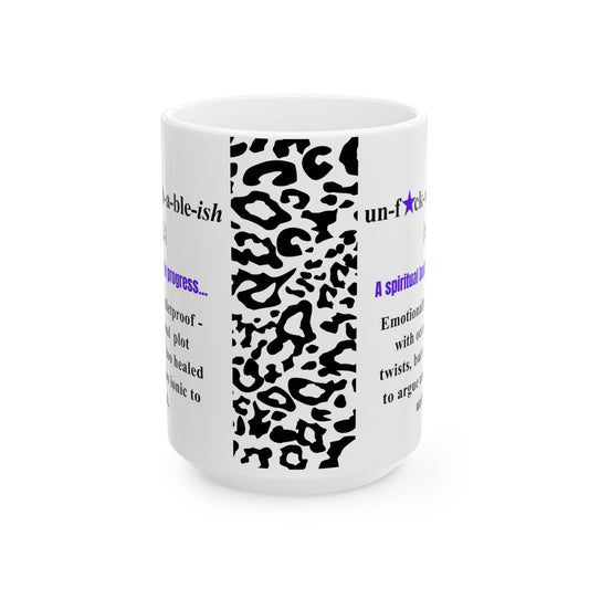 UNF★CKWITHABLE-ISH Mug, Recovery Definition with Leopard Print