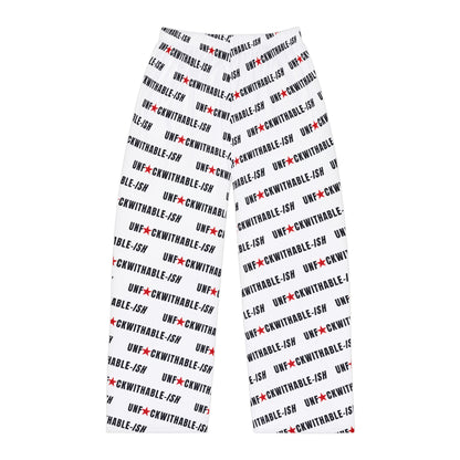 UNF★CKWITHABLE-ISH™ Men's Lounge Pants – White with Red Star