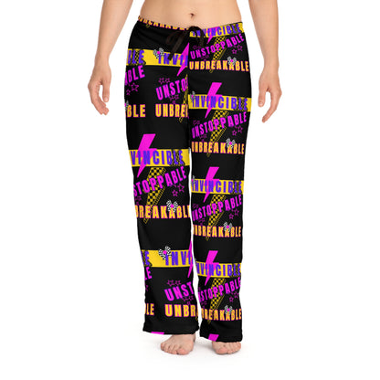 Women's Streetwear Retro Vibe Lounge Pants, Invincible, Unstoppable. Unbreakable
