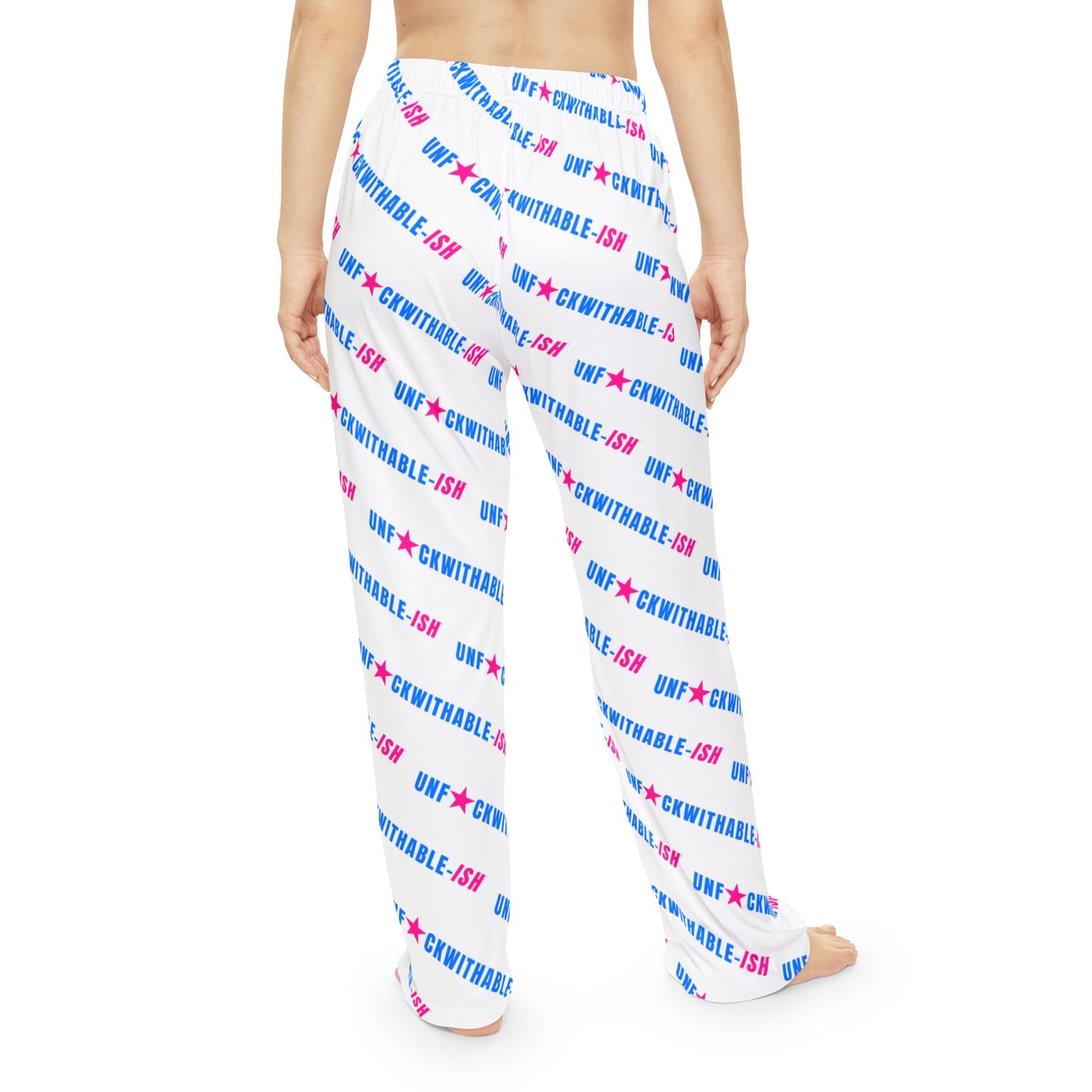 UNF★CKWITHABLE-ISH™ Women's Lounge Pants, Electric Blue/Hot Pink All-Over Print