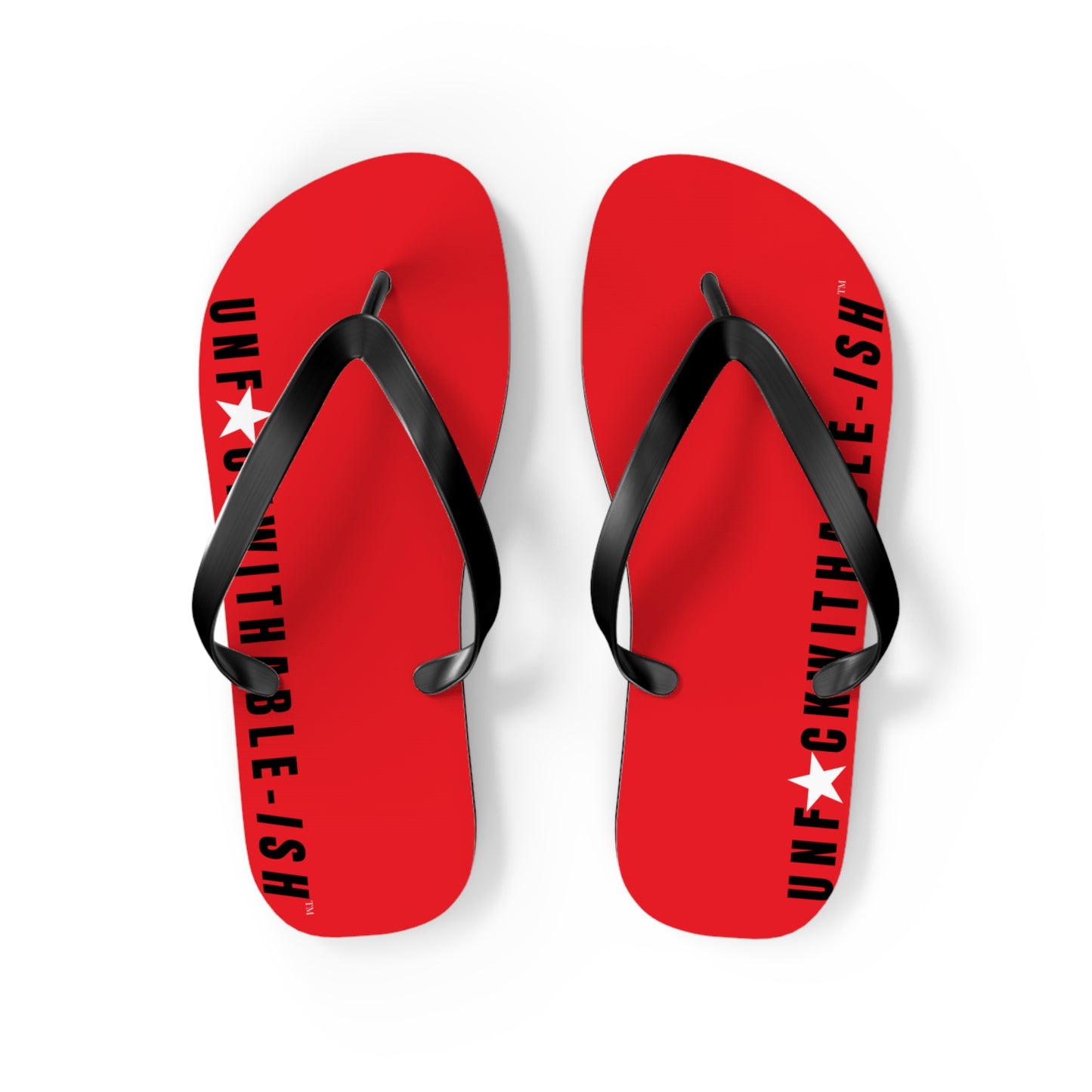 UNF★CKWITHABLE-ISH™ Flip Flops Black, Red/White